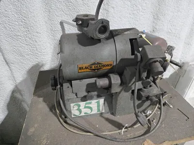 Cabinet and Contents; Black Diamond Grinder, Bench Grinder