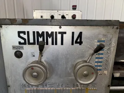 14" X 40" SUMMIT MODEL #14 ENGINE LATHE. 2" HOLE: STOCK #23258