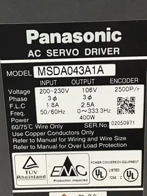 USED PANASONIC MSDA043A1A