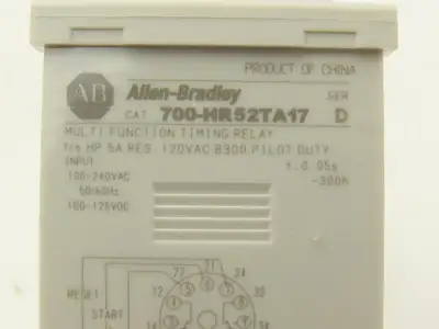 Allen Bradley 700-HR52TA17 Multi Function Timing Relay Ser D 5A 120/240VAC