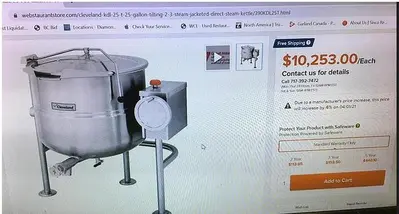 Cleveland Steam Kettle - REFRUBISHED - WARRANTY - NO HEAT SOURCE