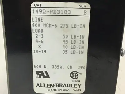 USED ALLEN BRADLEY 1492-PD3183