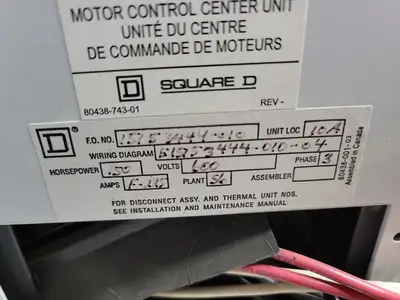 USED SQUARE D MODEL 6