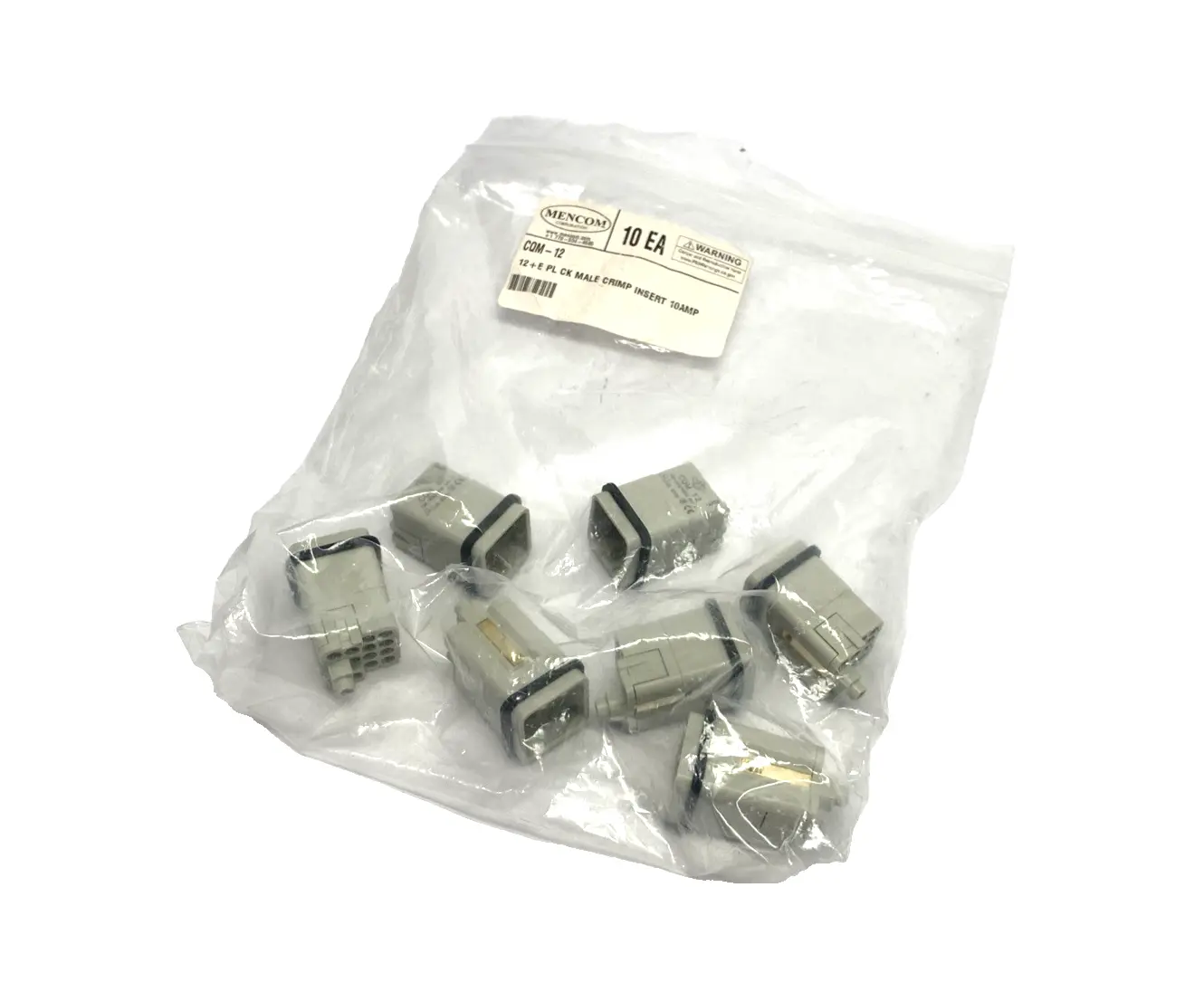 CQM-12,CQM 12 | ILME CQM 12 Male Crimp Connector Insert 12 Pole + PE, 10A, Mencom CQM-12 7-PK - New – Open box