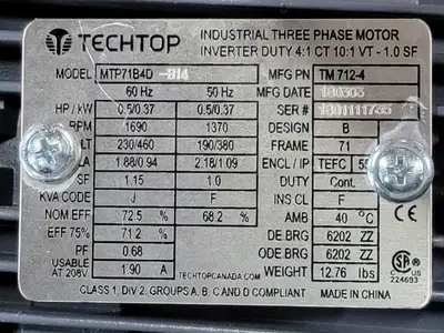 10:1 Ratio Single-stage Worm Reducer w/ Electric Motor