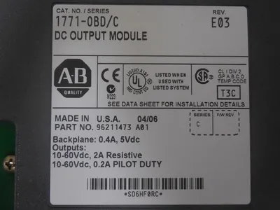 Allen Bradley 1771-OBD/C PLC-5 DC Output Module E03 Used