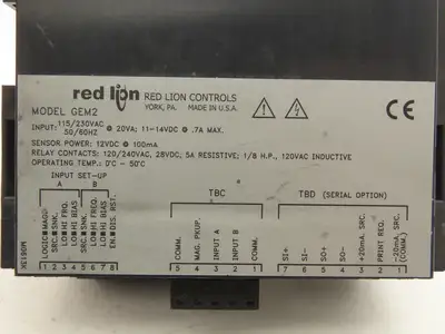 Red Lion Controls GEM2 6 Digit Presettable Digital Counter 115/230VAC 11-14VDC