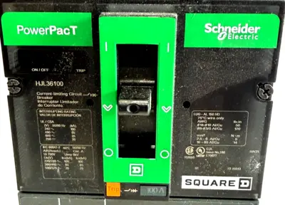 NEW SCHNEIDER ELECTRIC SQUARE D HJL36100 CIRCUIT BREAKER 100 AMP 600V 3 POLE