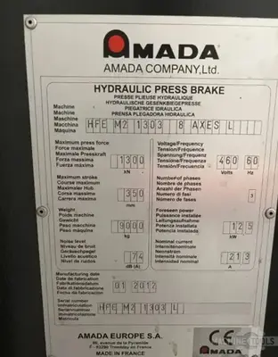 USED 2012 AMADA HFE-M2-1303