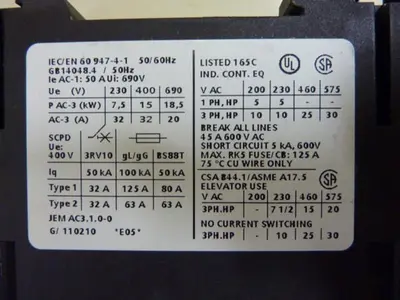 USED SIEMENS 3RT1035-1BB40