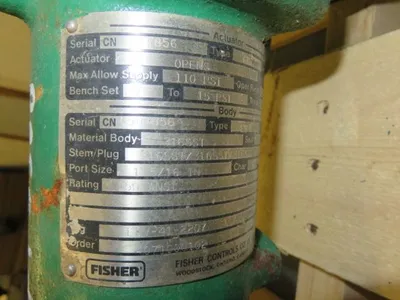 Fisher control valve type ES, size 1"-600, material WCB/316ss