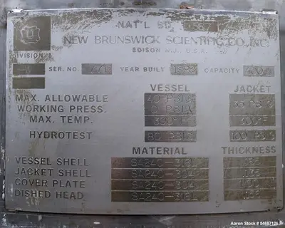 Used NEW BRUNSWICK SCIENTIFIC _UNKNOWN_ Reactors Illinois US | Aaron Equipment #1515602