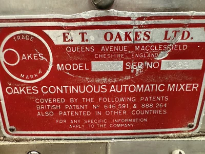 Oakes Mixer Type 10M7.5 5.5 kW Variable Speed