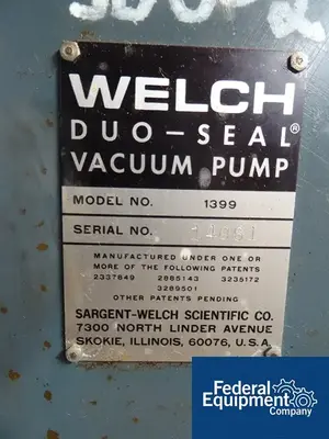 USED Welch Welch Vacuum Pumps, Model 1399