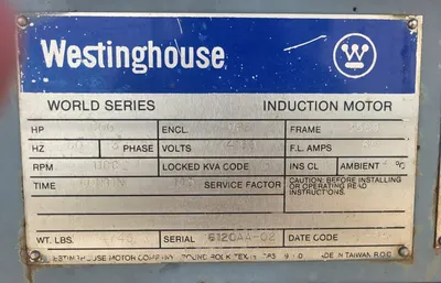 USED TECO WESTINGHOUSE 500 HP