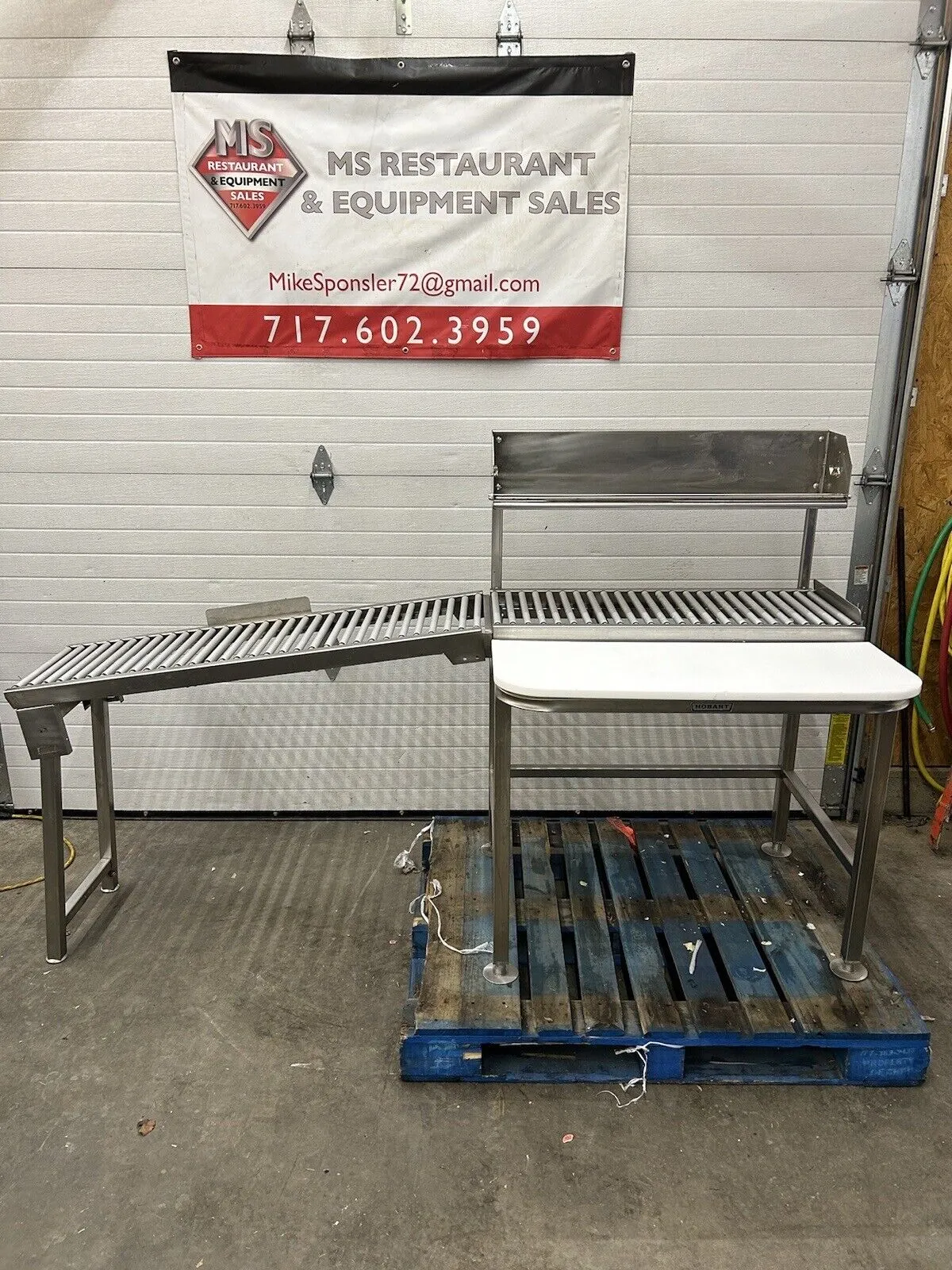 Hobart HRT5-3 Stainless Steel Roller Roller Discharge Table Refurbished & Works