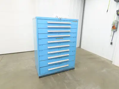 Nu-Era Modular Tool Storage Cabinet 10 Drawer 45x28x61" Stanley Vidmar Blue