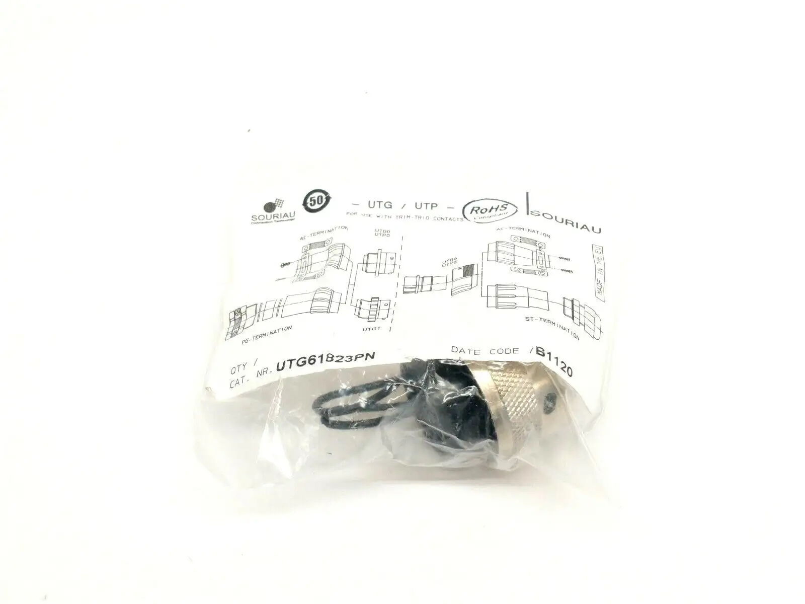 UTG61823PN | Souriau  1/3 Bayonet Coupling IP65 Size 18 23-Pin Circular Male Plug - New