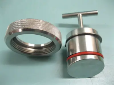 Slanted End Unbranded Stainless 2" Plug Assembly with Bar Handle & Cap Nut H12