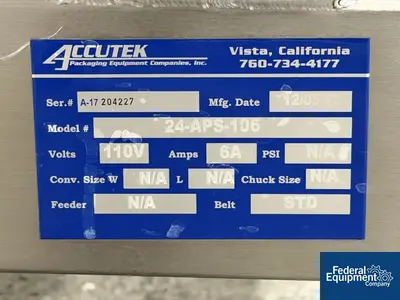 Used Accutek Accutek Labelette Wrap Around Labeler, Model PSA-108 Labelers Ohio US | Federal Equipment Company #1337956