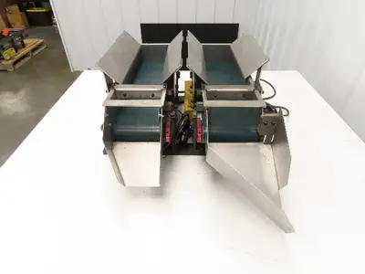NKE 6"x 22" Double Belt Conveyor Small Parts Slow Feed Chute 220V 1FPM