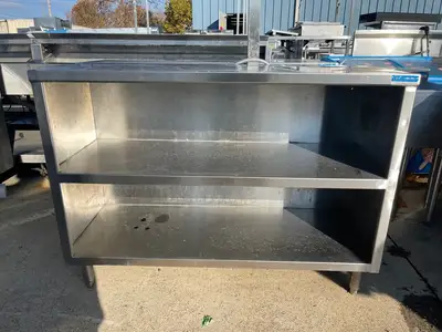 Used BK-Resources Used 48" BK Resources Stainless Steel Equipment Stand Cabinet With Shelves - SS277 Food Prep Tables Illinois US | Falcon Restaurant Supply #1375907
