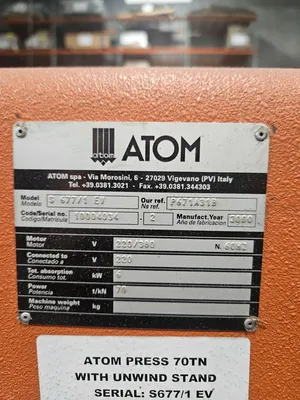 2000 ATOM S 677/1EV Die Cutting Press, Clicker Press | Kempler Machinery (8)