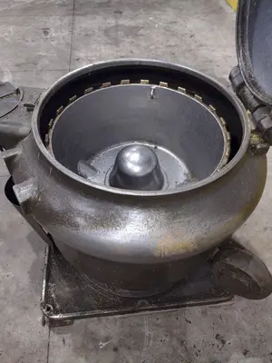 30" BARRETT MODEL #1100E MOTORIZED CHIP SPINNER / WRINGER w/ (2) CHIP PANS: STOCK #23373