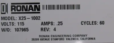 USED RONAN X25-1002 MOTION DETECTOR AMPLIFIER X251002