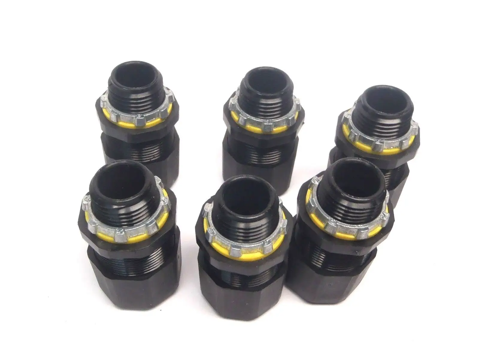 Black Nylon Strain Relief 3/4" Conduit Liquid Tight Threaded Fittings LOT OF 6 - New Other