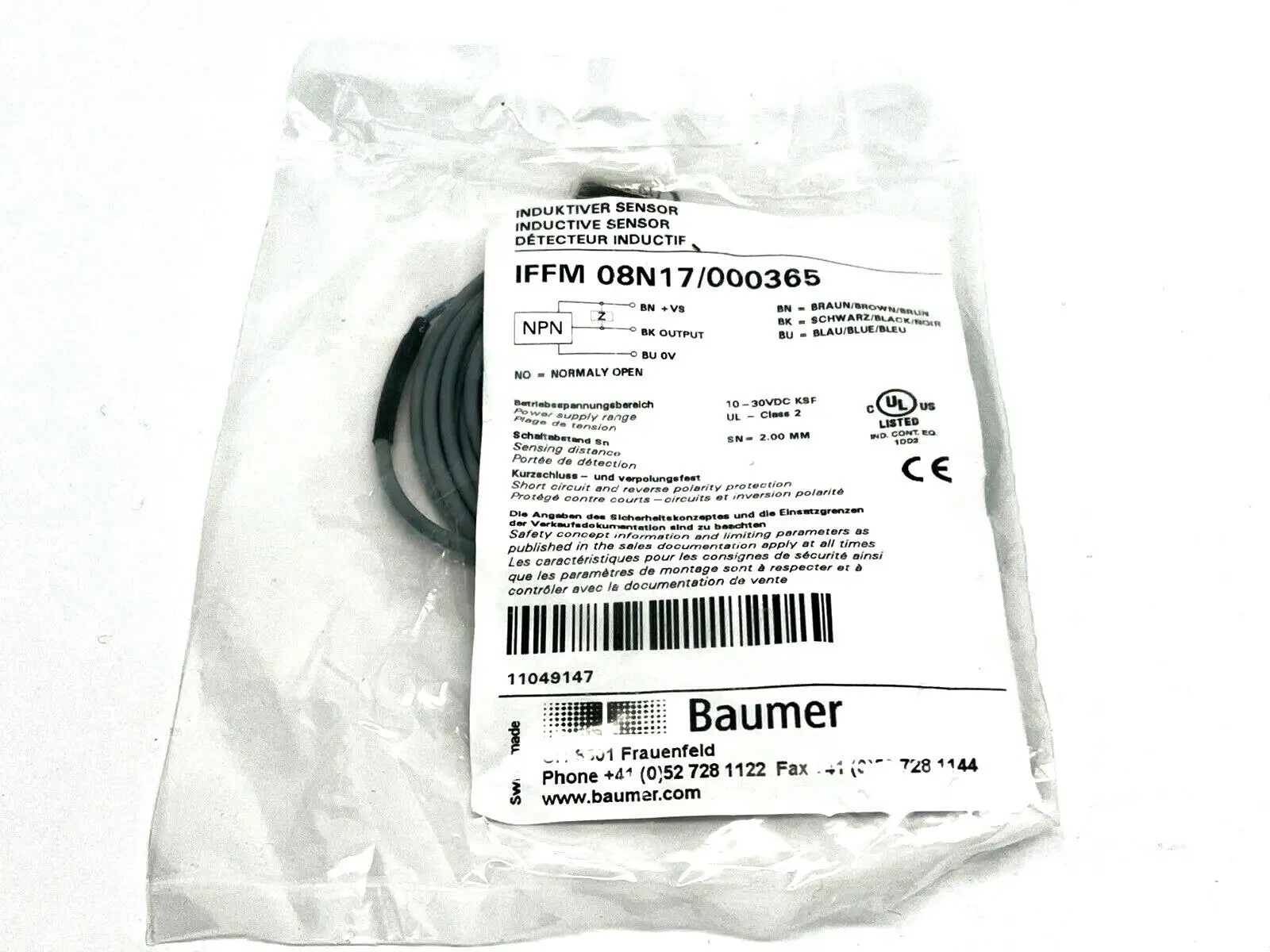 08N17/000365 | Baumer IFFM  Subminiature Inductive Proximity Switch - New