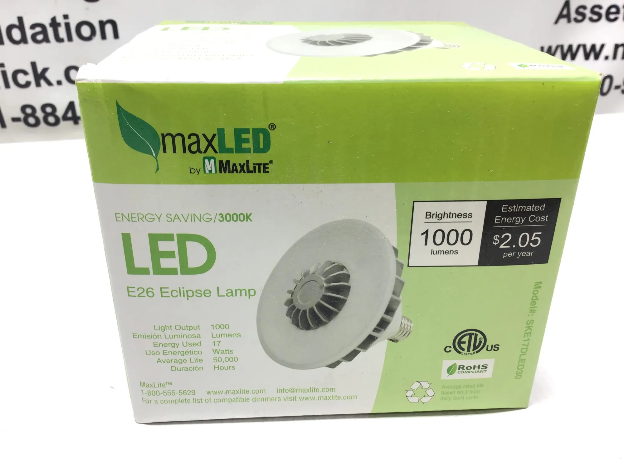 MaxLite E26 Eclipse Lamp 1000 Lumens 16.8 Watts