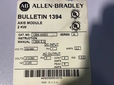 Used ALLENBRADLEY 1394AM03 Servo Controller Parts Ohio US | HGR 24 #1508129