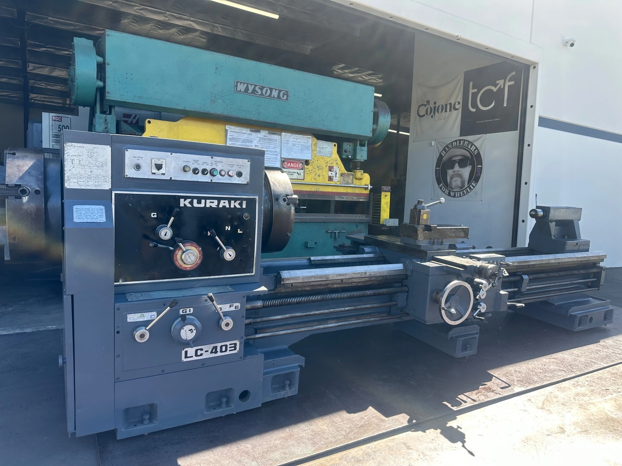 1982 KURAKI LC-403 Hollow Spindle Lathe, 12.5" Hole 33" x 120" #7897 #2