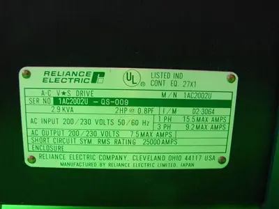 USED RELIANCE ELECTRIC 1AC2002U