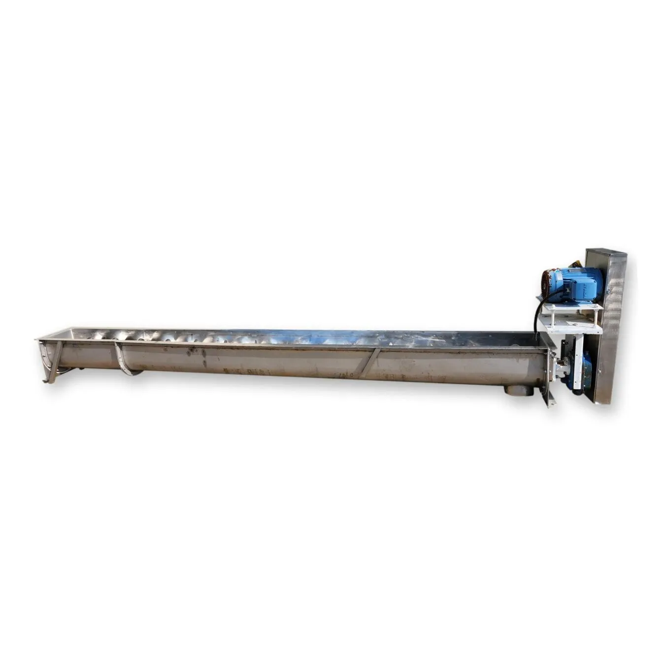 Used 12" Dia. X 15'L Stainless Steel Screw Auger Conveyor