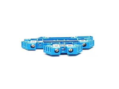43550 BL,EURO D4-2 | Morsettitalia EURO D4-2 Two Stage Terminal Block, Blue, 43550 BL LOT OF 5 - Used