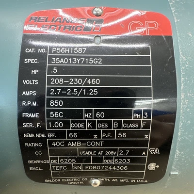 NEW Reliance P56H5044M-NU
