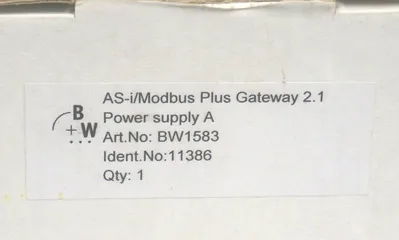 NEW BIHL + WIEDMANN BW1583 AS-I/MODBUS PLUS GATEWAY 2.1, 11386