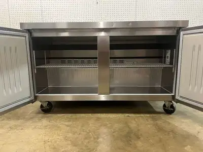 Used Hoshizaki Used 60" Hoshizaki WR60B Steelheart Stainless Steel 2 Door Worktop Refrigerator - TH1 Worktop Refrigerators Illinois US | Falcon Restaurant Supply #1374921