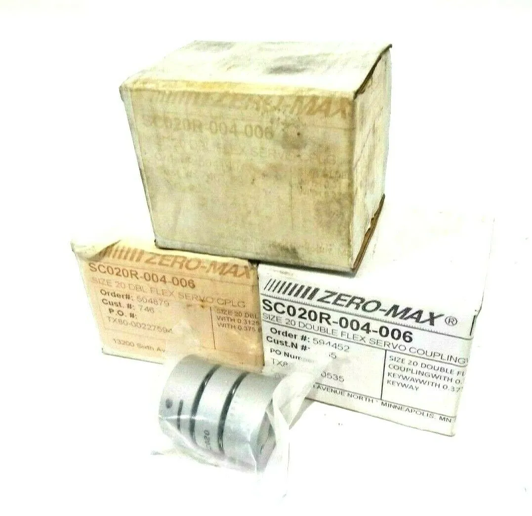 3 NEW ZERO-MAX SC020R-004-006 SIZE 20 DOUBLE FLEX SERVO COUPLING SC020R004006