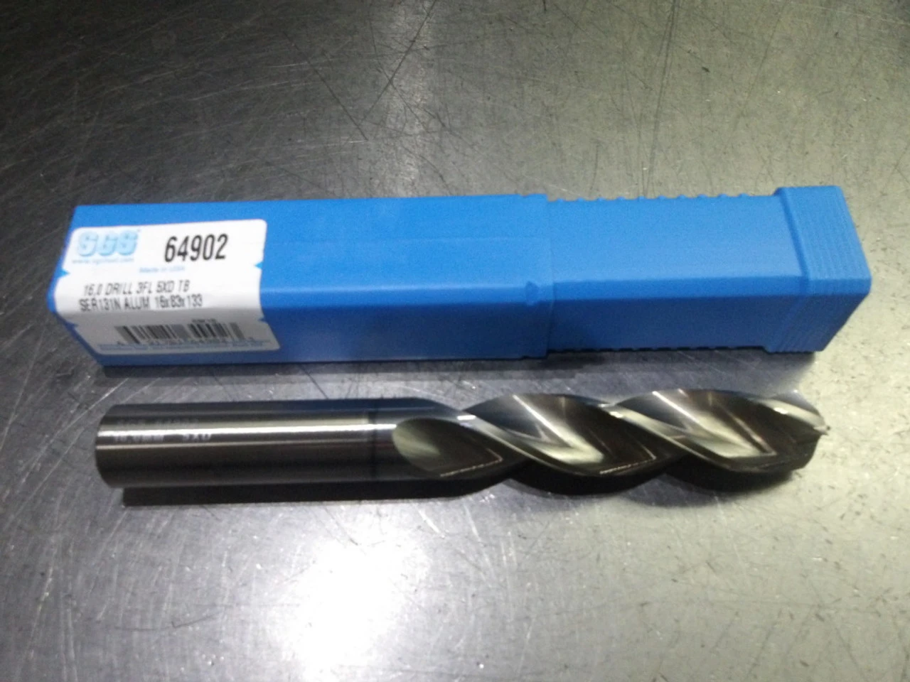 SGS 16mm 3 Flute 5xd Carbide Drill 16mm Shank 64902 (LOC433A)