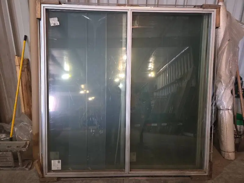 8 Large aluminum framed windows