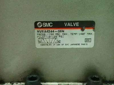 SMC NVSA4244-06N Valve 150 PSI 3/4 NPT