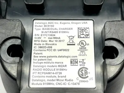 USED DATALOGIC POWERSCAN BASE/DUAL CHARGE STATION M-INT/RS485 910MHZ