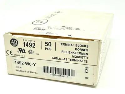 1492-W6-Y | Allen Bradley  Terminal Block Yellow BOX OF 30 - New – Open box