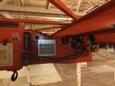 Cleveland Tramrail P&H 15 Ton Double Girder Underhung Bridge Crane 34' 10" Span
