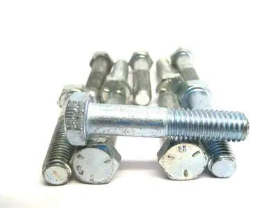 Lot of 10 Zinc 1/2-13 Inch Thread x 2-1/2" Inch Length Hex Head Bolts - New – Open Box