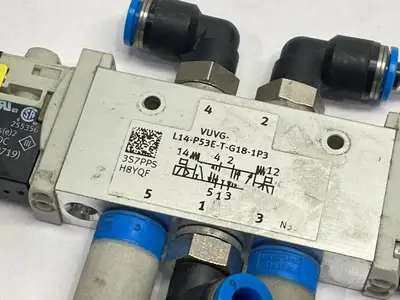 VUVG-L14-P53E-T-G18-1P3 | Festo  Solenoid Valve 5/3 Exhausted 566502 - Used