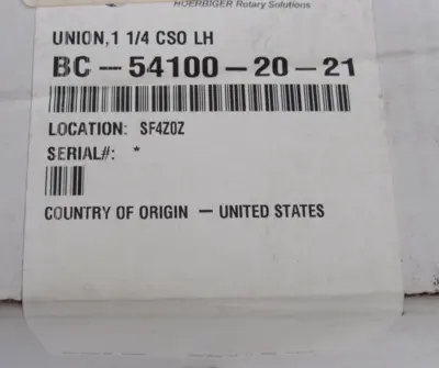 NEW DEUBLIN BC-54100-20-21 UNION 1-1/4" CS0 LH BC541002021